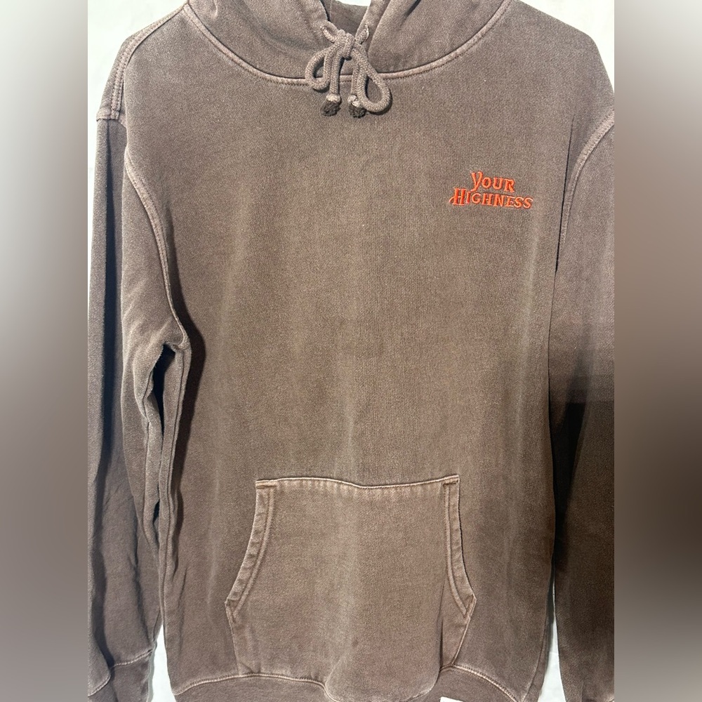 Your Highness men’s brown wash hoodie size medium